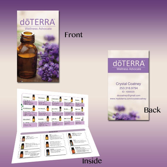 DoTerra Folded Business Card Lavender By Crystalgraphicdesign