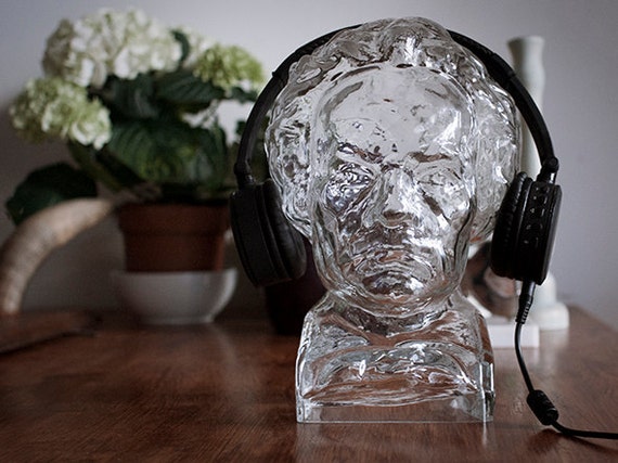 Vintage Mozart Glass Head Statue Musician by TheLightsAndDreams