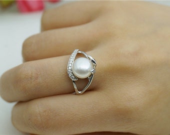 Flower pearl ring,fashion rings,cheap promise rings,fake diamond rings ...