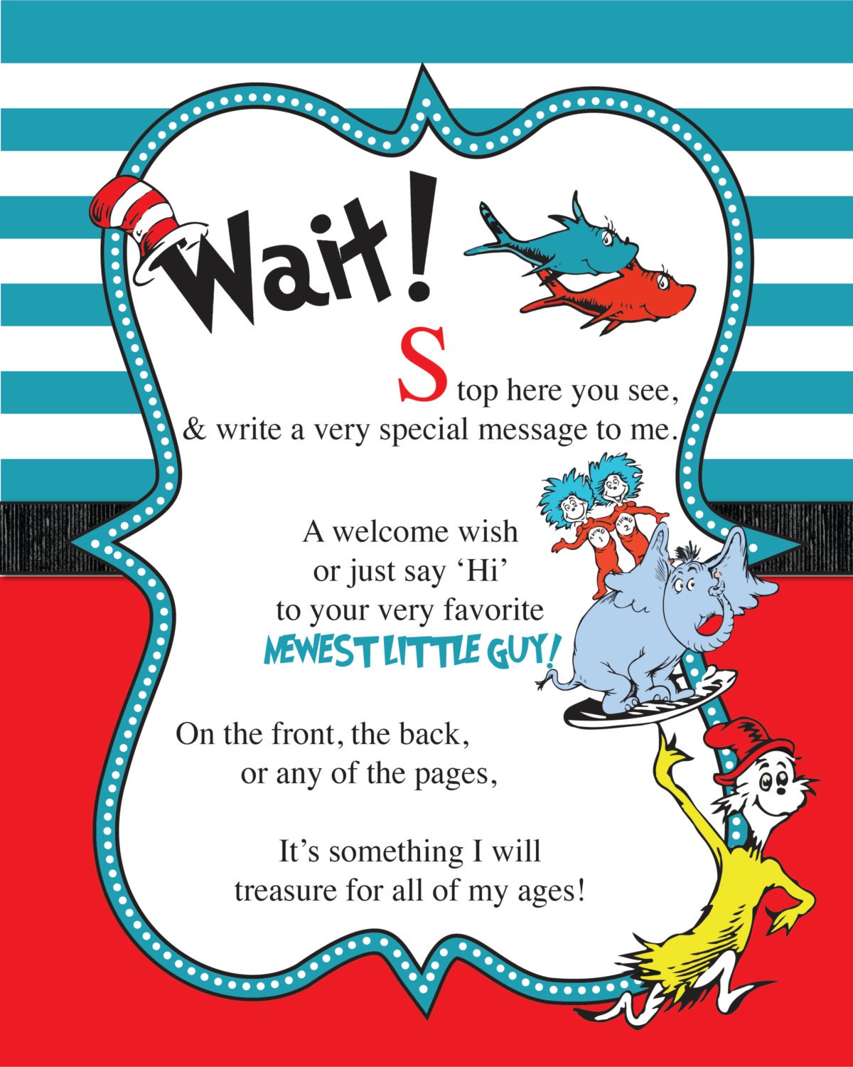 Dr. Seuss Guest Book Sign Baby Shower Printable