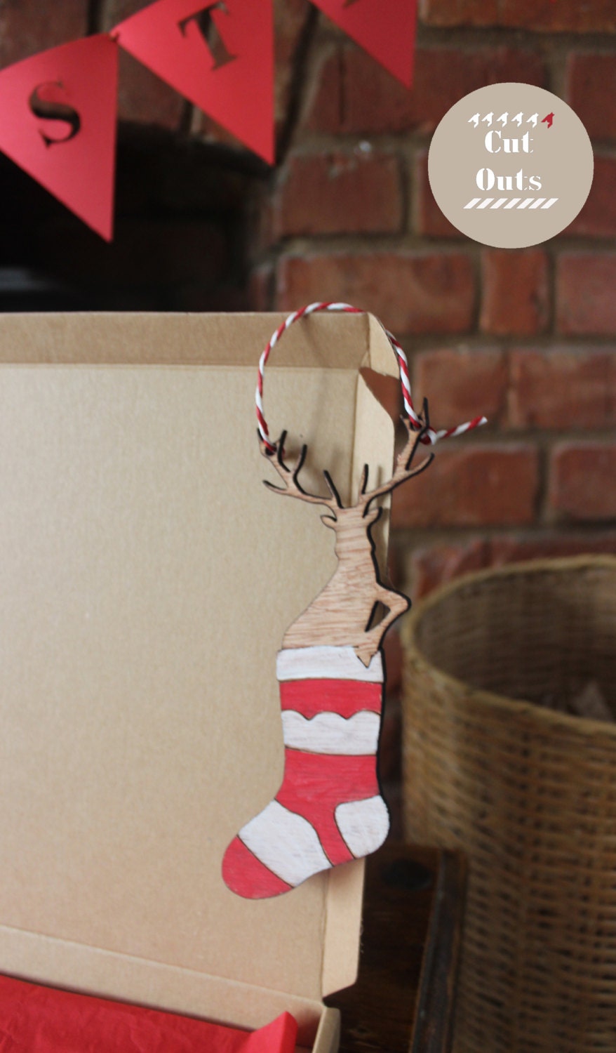 cool and quirky deer stocking decoration