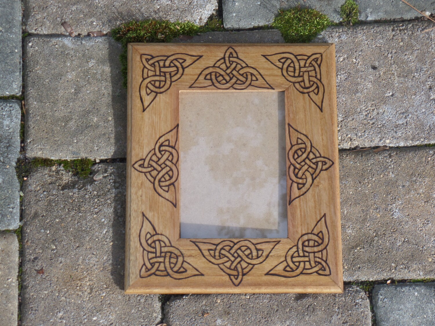 Celtic Knot Wood Burned 5x7 Frame Wooden Frame Triquetra