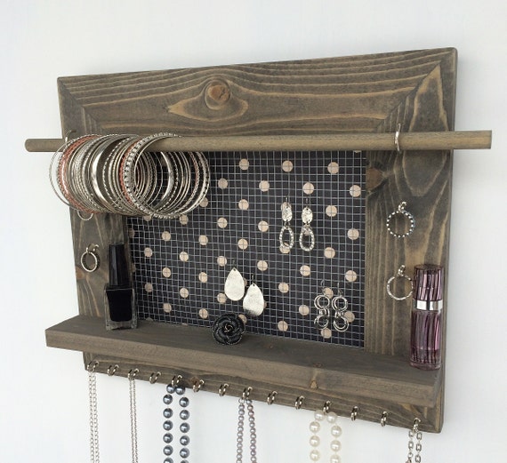 New Size Jewelry Organizer Wood Wall Hanging by DivaDisplay