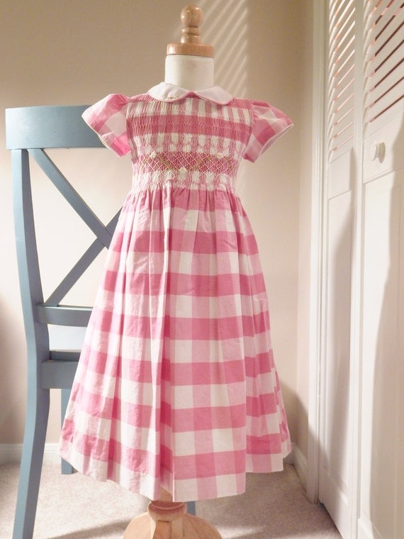 Smocked dress - heirloom - Girl Dress - toddler dress - bishop dress - smocking - hand made dress - country dress - Smocked Dress - 4