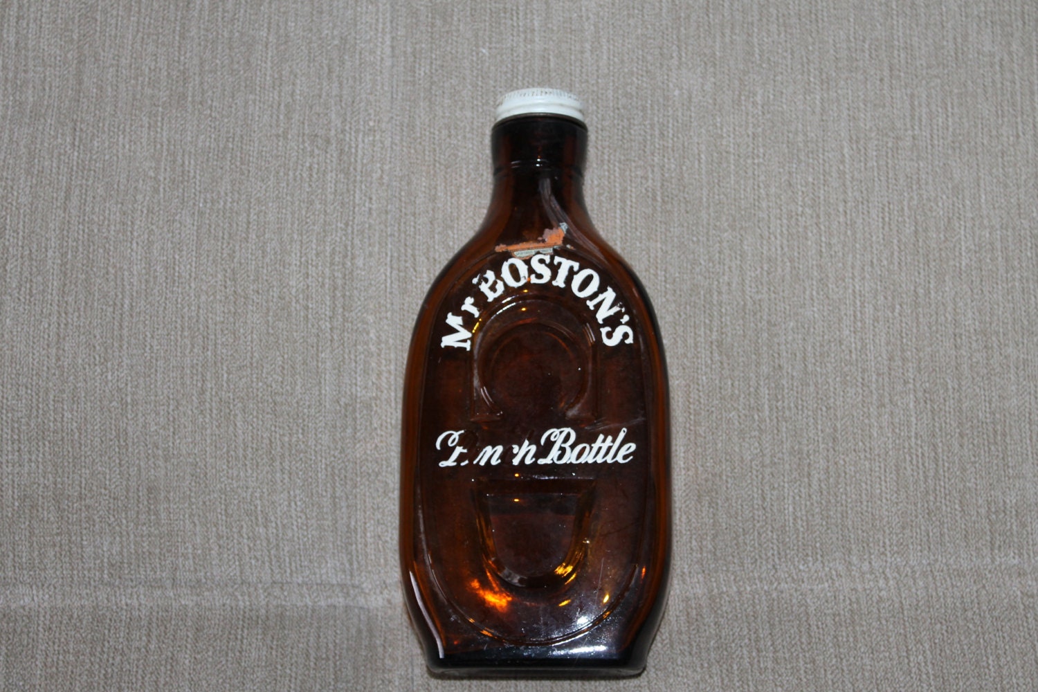 Vintage Liquor Brown Amber Bottle Mr Boston's 1961 with