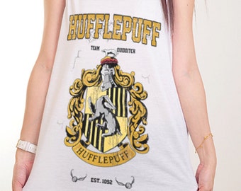 S M L *** New With Tag *** Hufflepuff ** Harry Potter ** Hogwarts ** Racer Shirts ** Vest Tank Top Singlet ** Retro Vintage