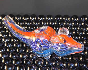 Multicolored Little Mouse Hand Blown Glass Pipe - Animal Hand Blown ...