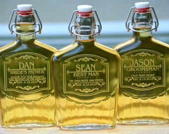 Groomsmen Gift, Flask Set of 7 Personalized Groomsman Gifts Whiskey Decanter Father of the Groom Gift Father of the Bride Gift Best Man Gift