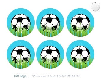 Soccer Party Favor Tags Printable Soccer Football Gift Bag Tags ...