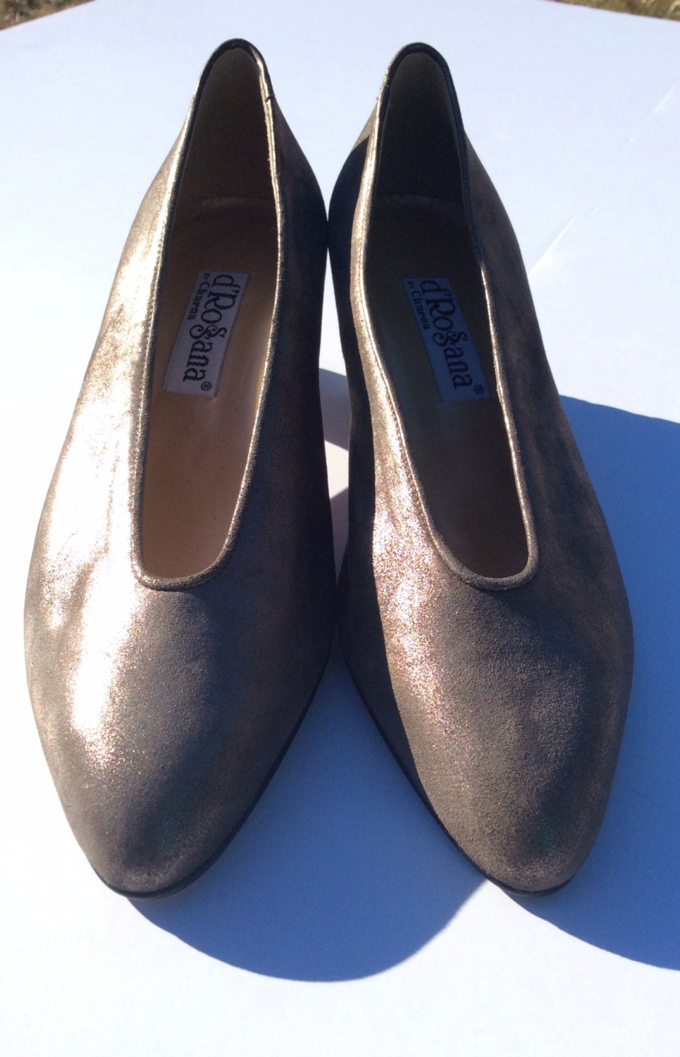 Vintage Gold Metallic Soft Shoe 7M Metallic Bronze Dress Shoe