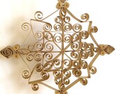 Handmade Gold Coated Paper Quilled Snowflake: Christmas Ornament or Decoration