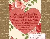 Valentine's Party Invitations, Printable Valentine's Day Invitation, Personalized Invitations, Valentine Ball Invites