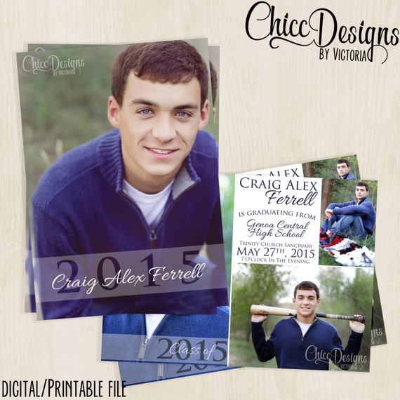 Graduation Announcements Front & Back Design Graduate