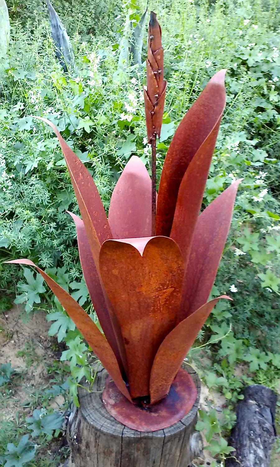Budding Agave Rustic Metal Garden Sculpture Metal by ...