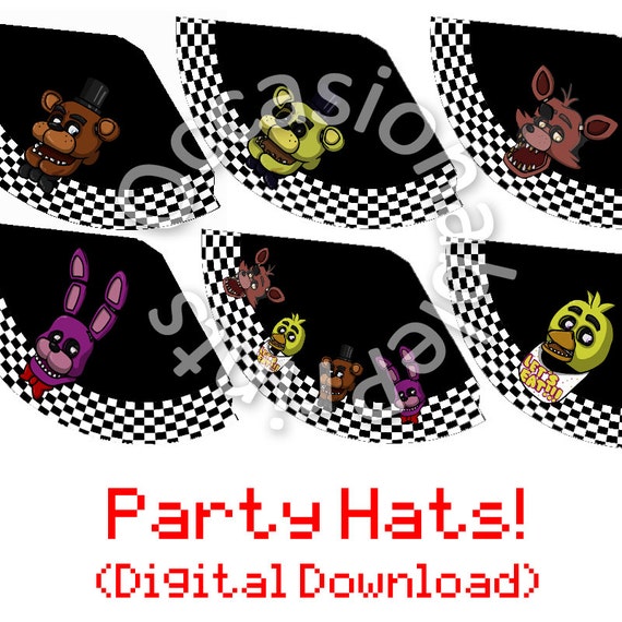 PRINTABLE Five Nights at Freddy's Party Hats by OccasionablePrints