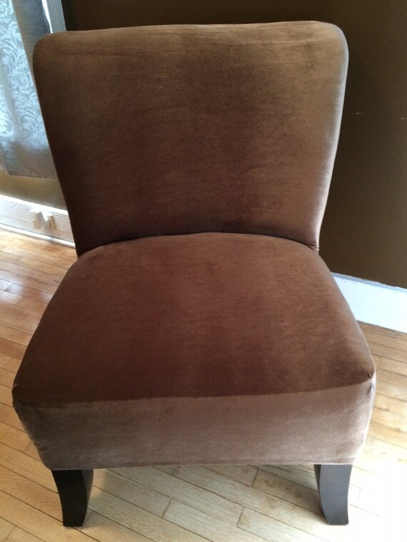 Brown Stretch Velour Velvet Slipcover for by CarriageHouseEnt