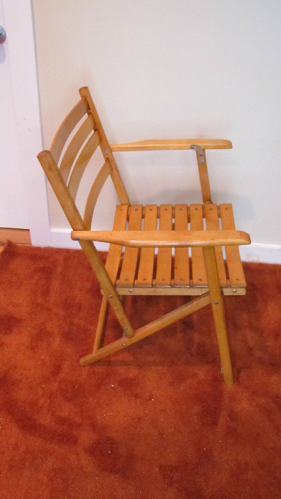 Vintage Telescope Folding Furniture Co. Folding Maple Chair