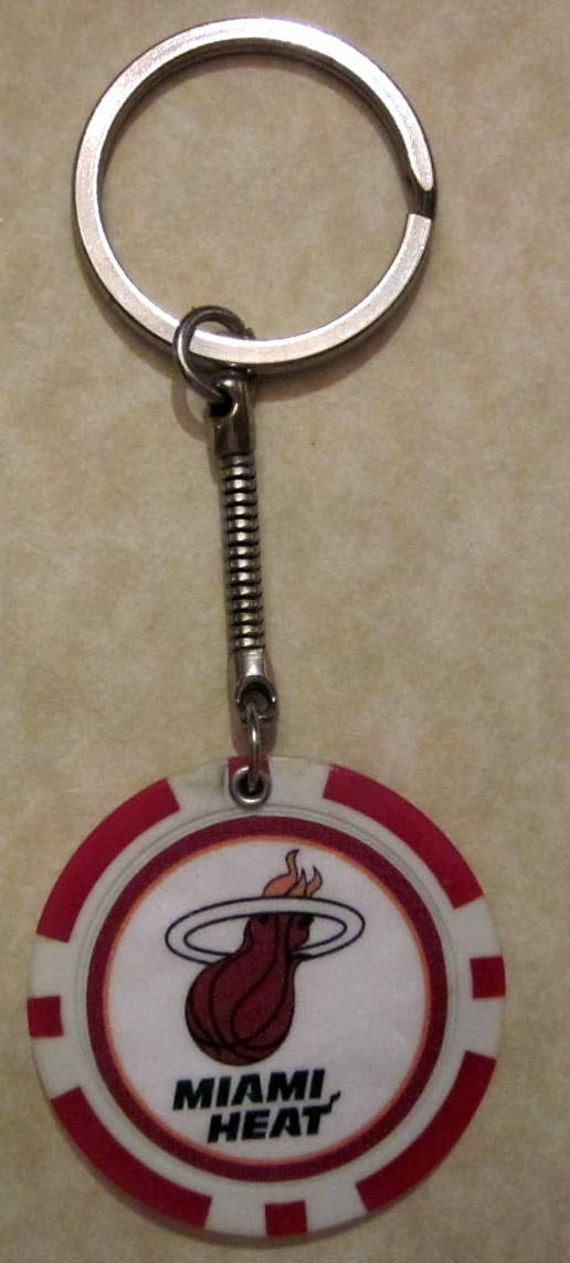 Miami Heat Basketball Poker Chip Keychain Key by ShangCreations