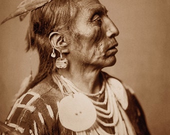 Edward Curtis Photo - Medicine Crow, 1908, Apsaroke Warrior