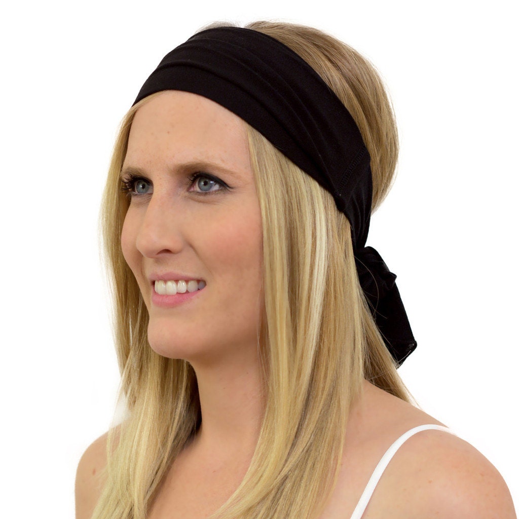 HU Black Headband for Women. Sweat-Wicking Organic Cotton