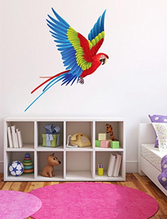 Scarlet Macaw Tropical Bird Wall Decal