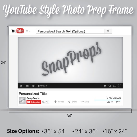 frame size video youtube the DIGITAL Personalized Prop Photo Be Frame Youtube FILE