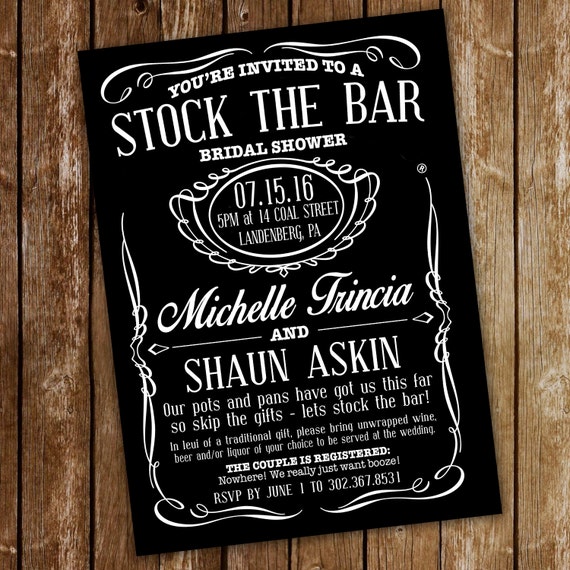 Stock the Bar Party Invitation Customized by RusticWeddingPrints