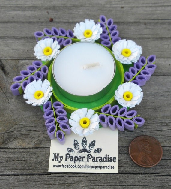 Items similar to Quilling tealight candle holder hand crafted
