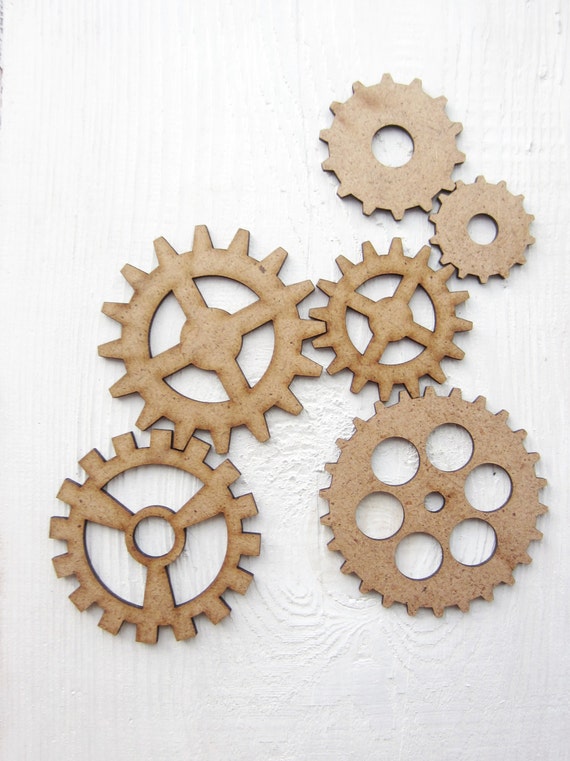 set of clock gears mdf clock gears wooden steampunk cut unfinished wooden ornaments christmas