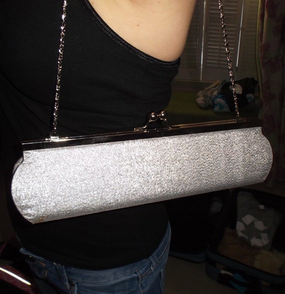 Vintage Silver Lame Evening Bag