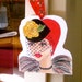 MANON GIFT TAG, greeting card, hanging gift tag, Paris, red hair, Paris quote, satin ribbon, fur coat, gift for her, gift tag, French