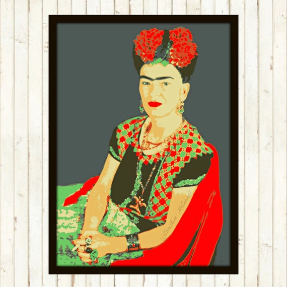 Frida Kahlo Vibrant Art Print Minimalist Boho by ARTDECADENCE