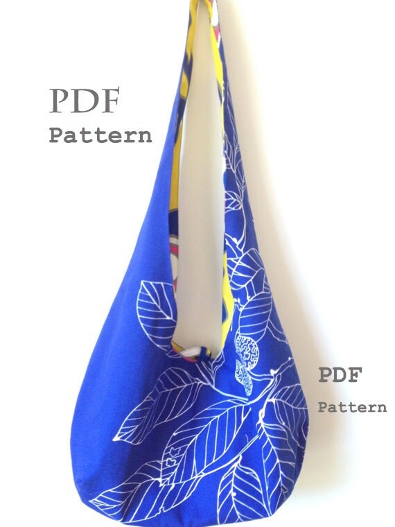 Hobo bag PDF sewing pattern reversible cross body bag