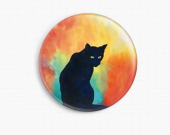 Cat Needle Minder, Licensed Art, Robert Bretz, Hocus Pocus Cross Stitch Keeper, Fridge Magnet, cat needleminder, Scissor minder