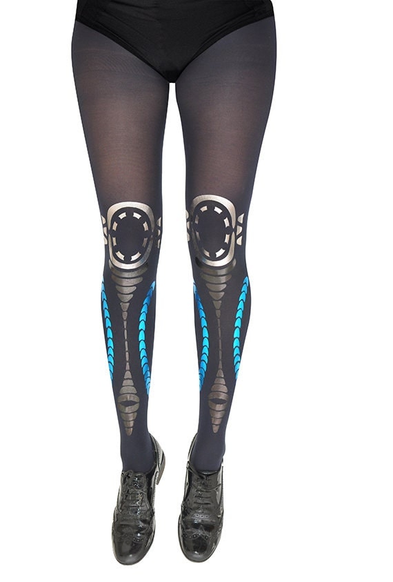 Tribal printed opaque navy tights opaque tights by SternTights