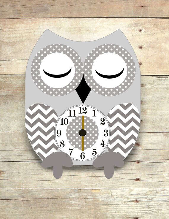 owl clock wood clock owl nursery decor owl decor by TheWoodenOwl