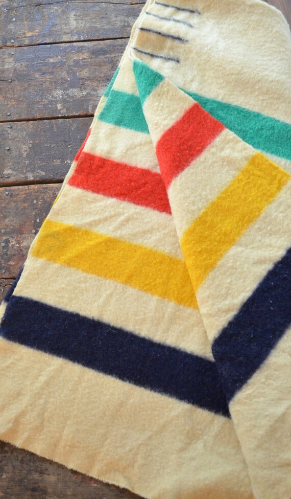 Vintage Hudson's Bay Point Blanket/ Wool by VintageVictoryGirl