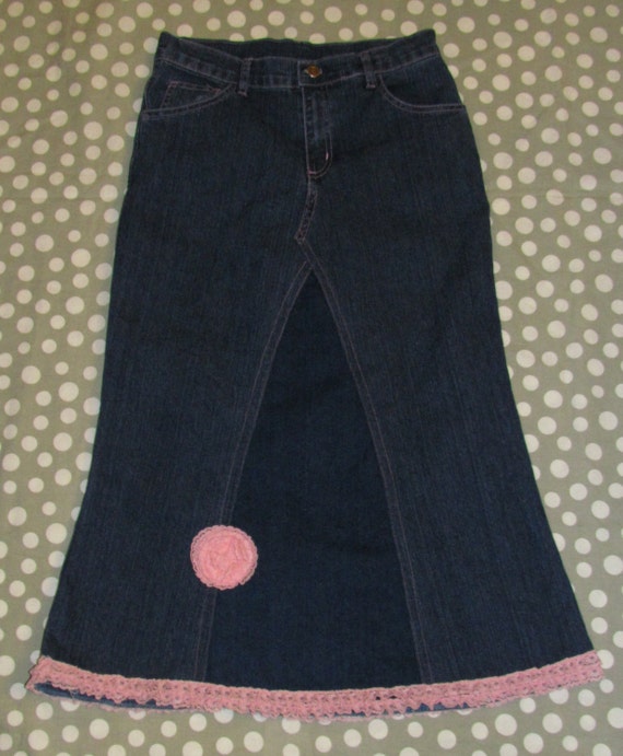 Girls Long Jean Denim Skirt size 14/16 by EastCoastSkirts