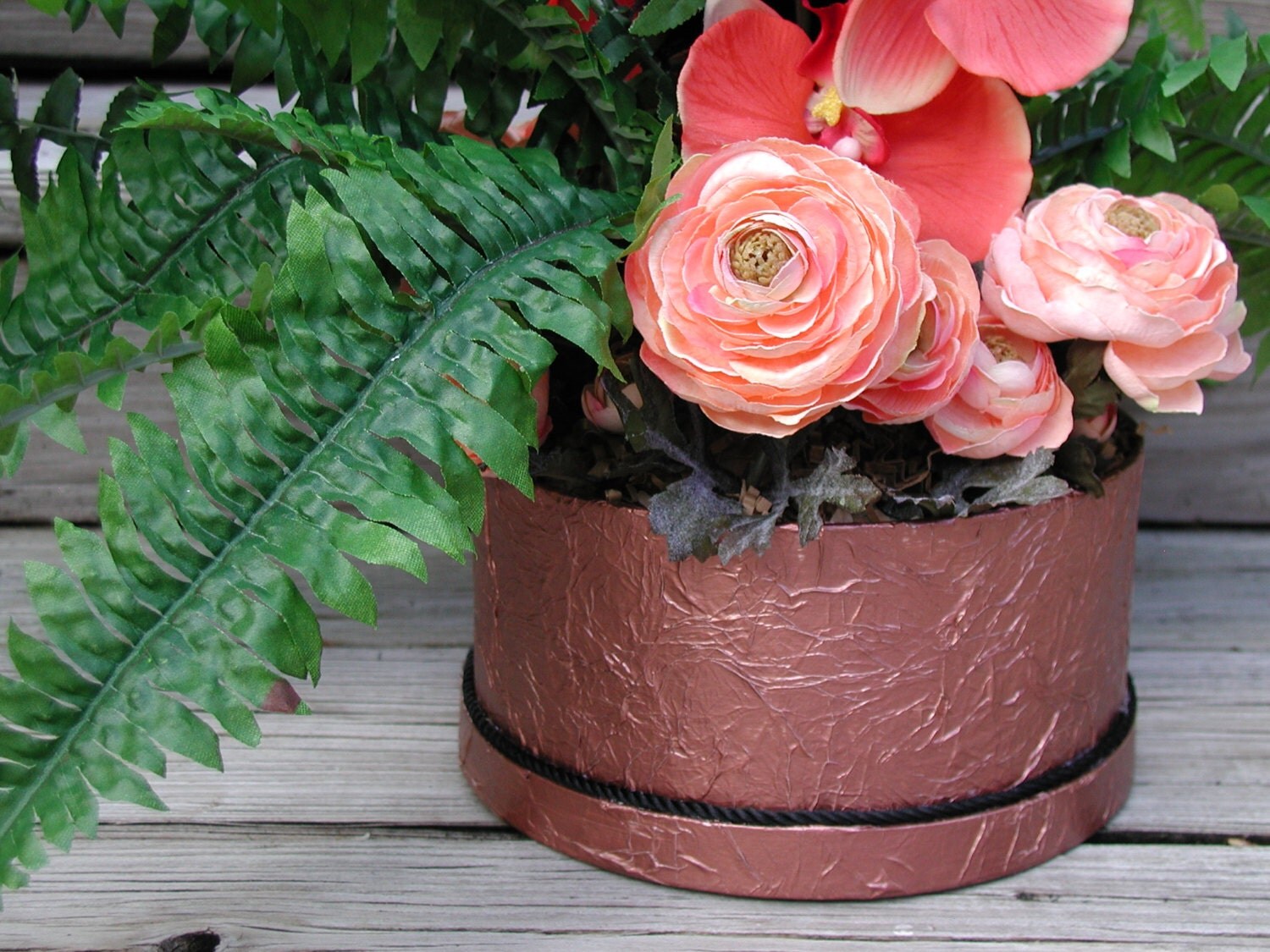 Silk Floral Arrangement I'll Fly Away Peach by rrdesigns561