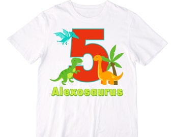 Personalized Dinosaur Birthday Shirt or Bodysuit - Personalized with ANY Name and Age