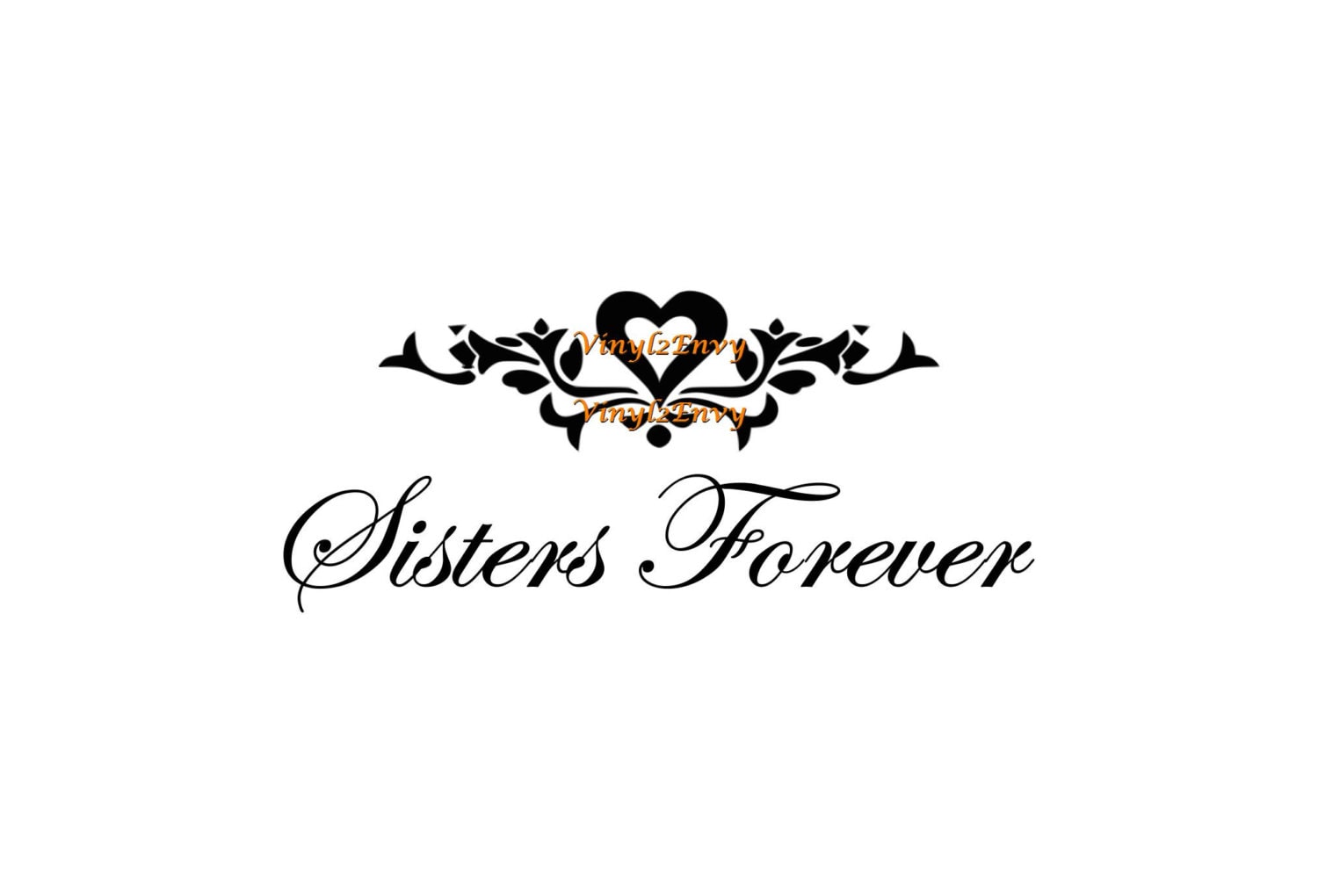 Download Sisters Forever Heart Wall Decal Vinyl Wall Decals Wall