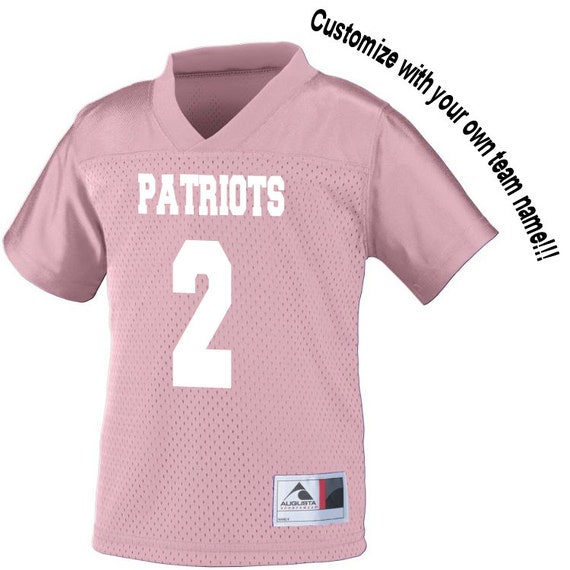 Customized PINK Football Jersey in 2t/3t or 4t by OhioCityTees