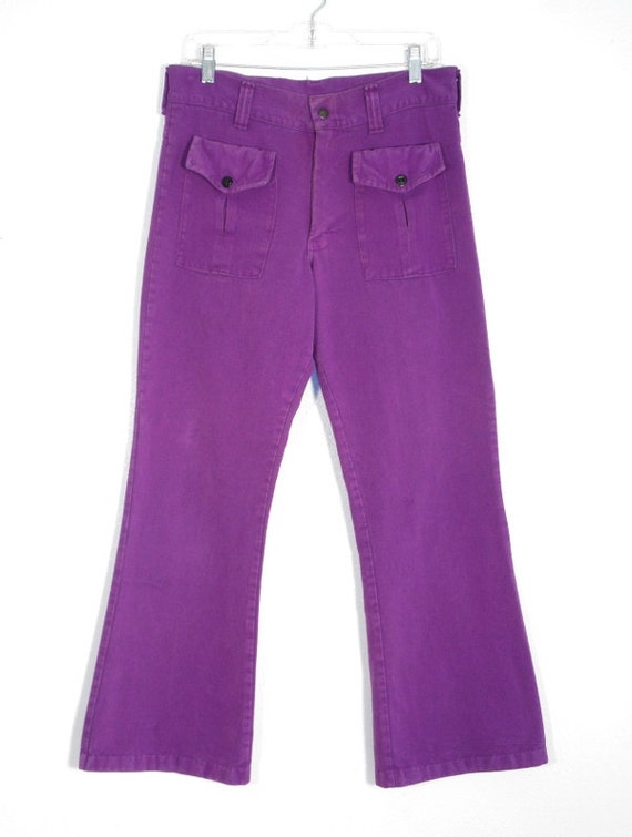 purple bell bottom pants