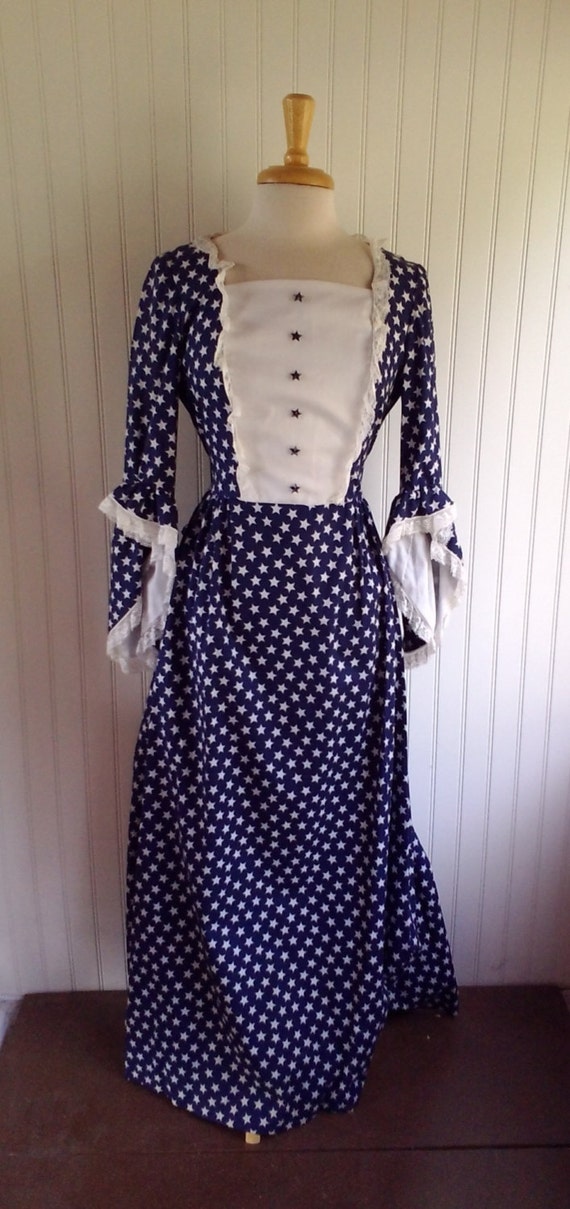 Martha Washington or Betsy Ross Period Costume Dress Stars