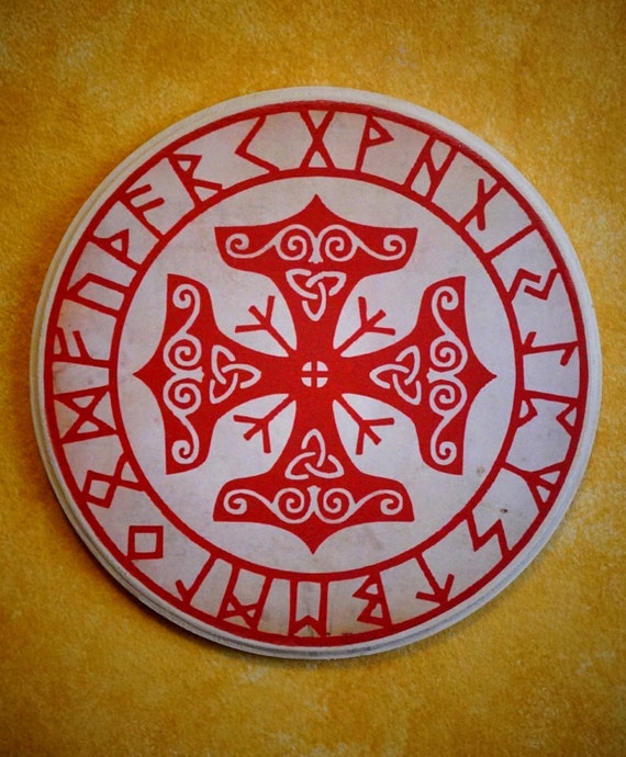 Items similar to Rune Thor's Hammer Sigil Wall Plaque on Etsy