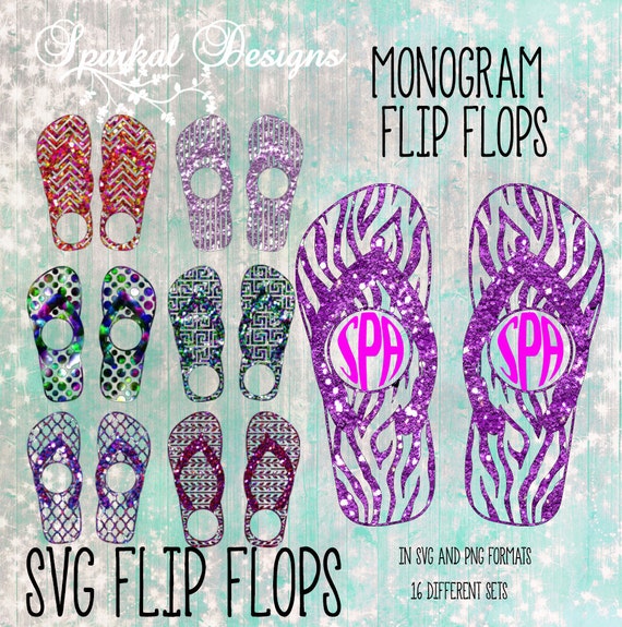 Download Flip Flop Monogram SVG Frames Summer by SparkalDigitalDesign