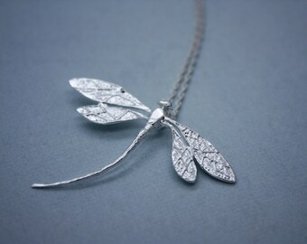 Dragonfly Necklace, Sterling Silver Plated Dragonfly Jewelry, Dragonfly Charm Steampunk Necklace Dragonfly Pendant Insect Jewelry Nature 28