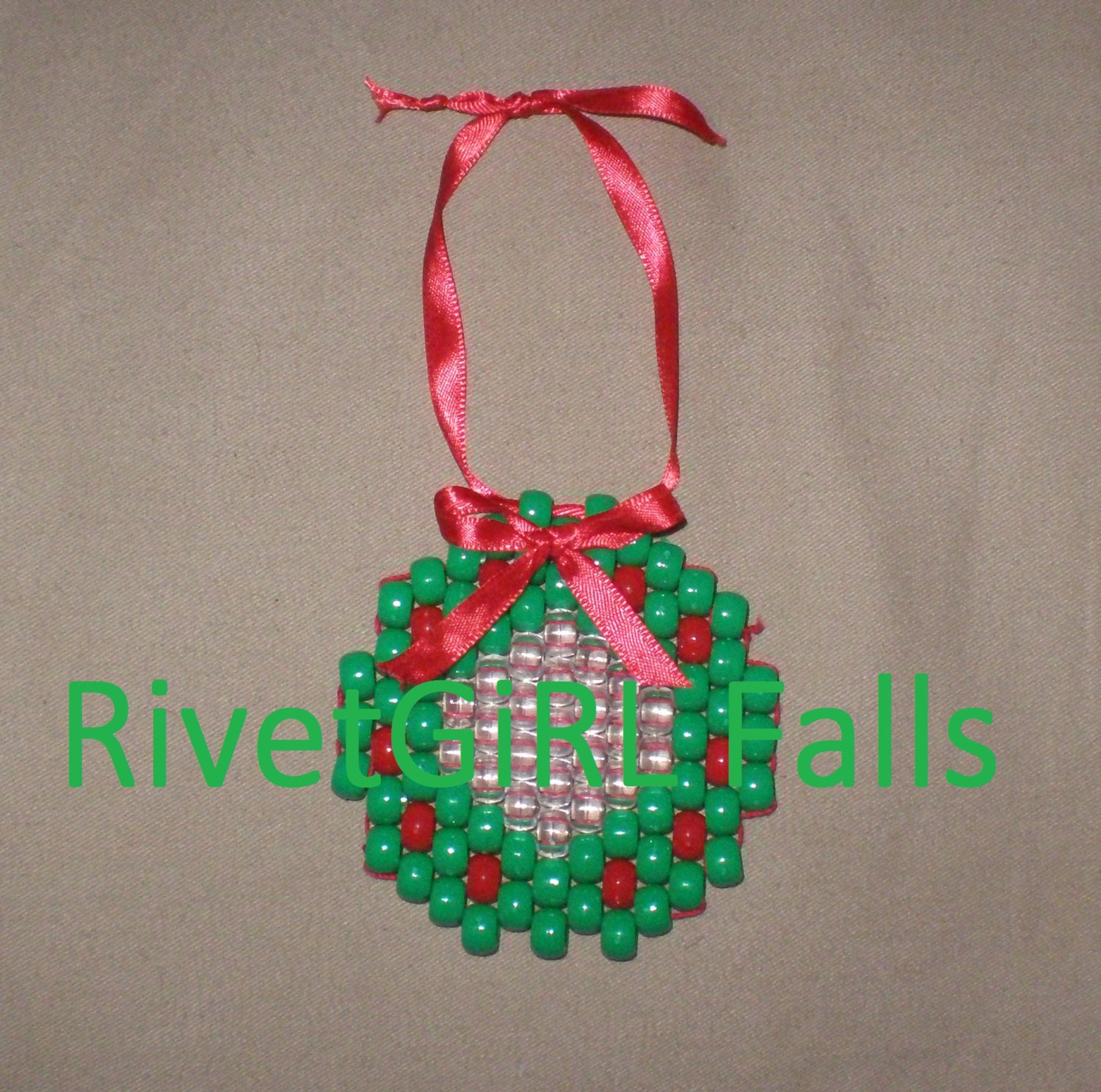 Holly Wreath Winter Holiday Tree Ornament