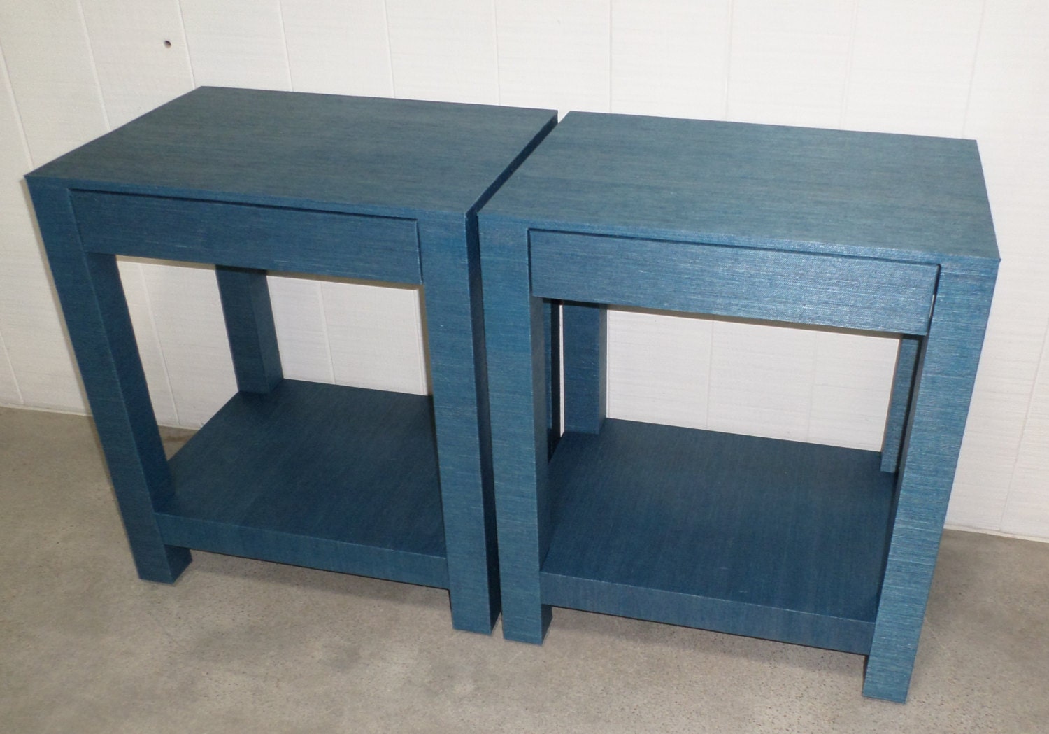Custom Built Grasscloth End Tables / Nightstands Design Your