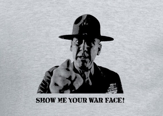 Full Metal Jacket War Face t shirt R Lee Ermey by RedheadedTShirts